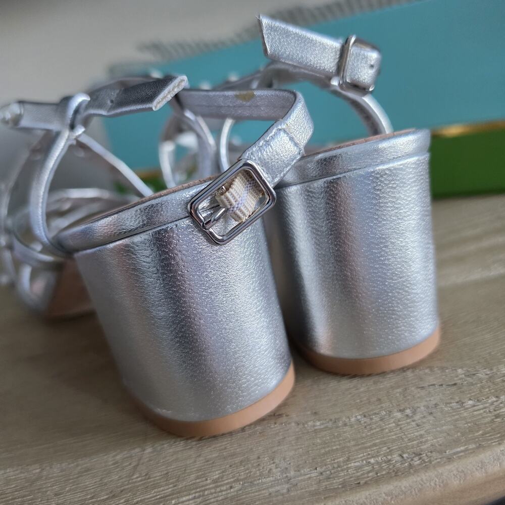 Kate Spade New York Womens Wynne Strappy Sandals Silver Metallic Size 7.5 - Picture 6 of 9